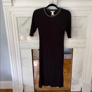 Navy Blue Body-Con Midi Dress